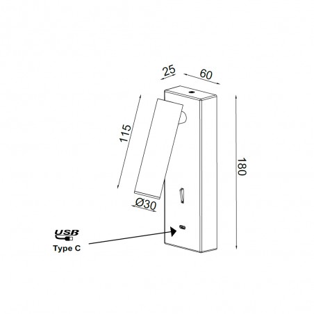 Aplique de pared con interruptor LED Tarifa II (3W)
