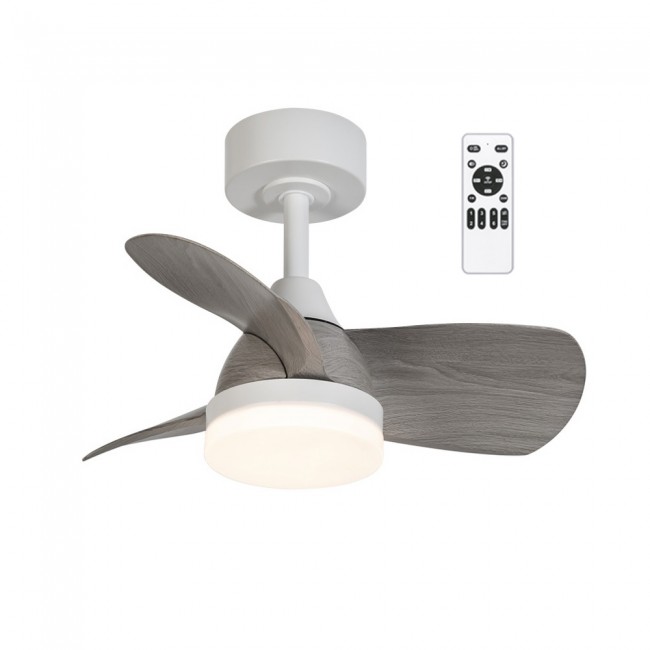 Ventilador de techo LED Borse Mini Blanco+Ceniza CCT Dim (18W)