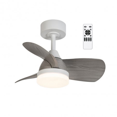 Ventilador de techo LED Borse Mini Blanco+Ceniza CCT Dim (18W)