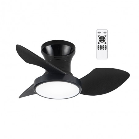 Ventilador de techo LED Milfero Negro CCT Dim (20W)