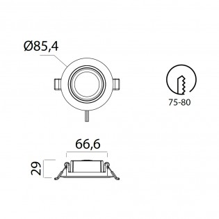 Empotrable de techo LED Panama CCT (6W)
