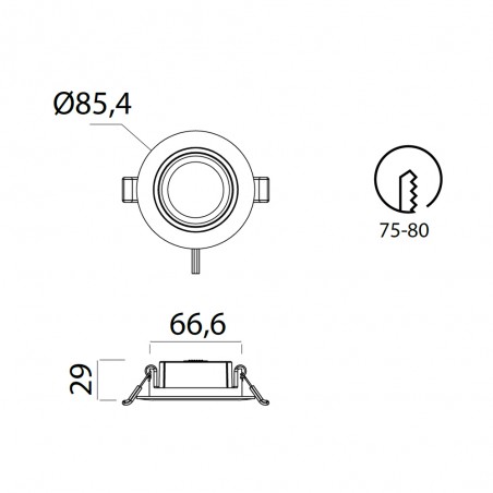 Empotrable de techo LED Panama CCT (6W)