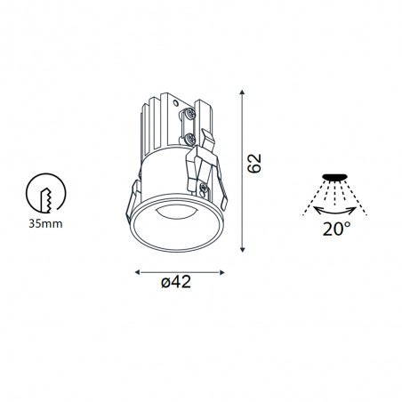 Empotrable de techo para exterior LED Hurgada (7W)