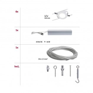 Set sistema de cables Wire 10M. LED RoundMac (6x4.3W)