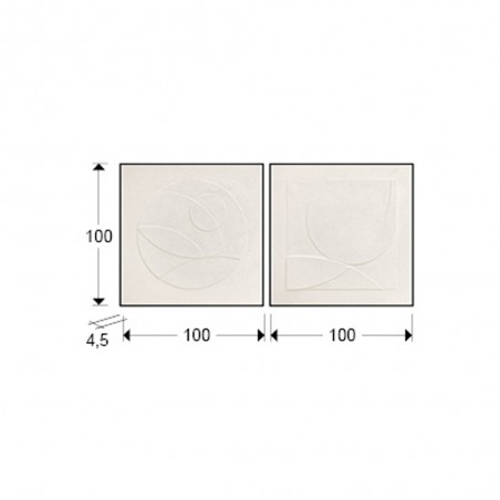 Set de 2 cuadros bajorrelieves Albos (100x100cm.)