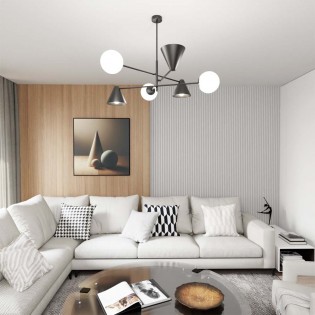 Lámpara de techo Semra Negro (6 luces)