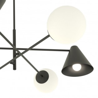 Lámpara de techo Semra Negro (6 luces)