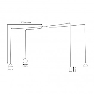 Lámpara de techo Madri Negro (4 luces)