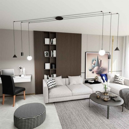 Lámpara de techo Madri Negro (6 luces)