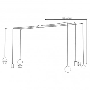 Lámpara de techo Madri Negro (6 luces)