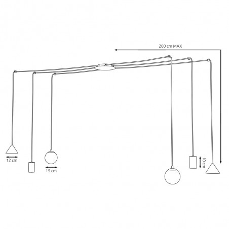 Lámpara de techo Madri Negro (6 luces)