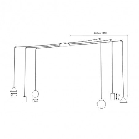 Lámpara de techo Madri Oro (6 luces)