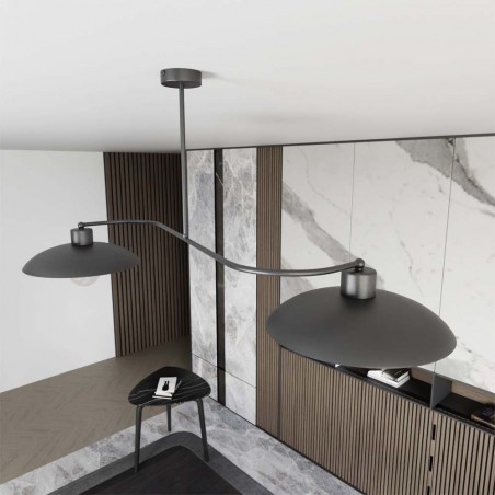 Plafón de techo Ribas Negro (2 luces)