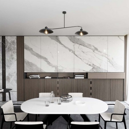 Plafón de techo Ribas Negro (2 luces)