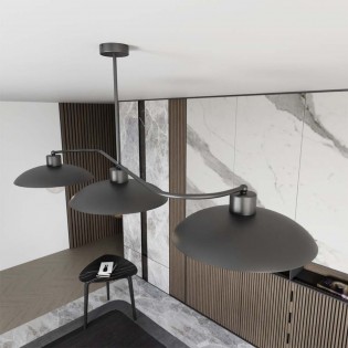 Plafón de techo Ribas Negro (3 luces)