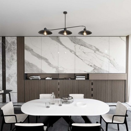 Plafón de techo Ribas Negro (3 luces)