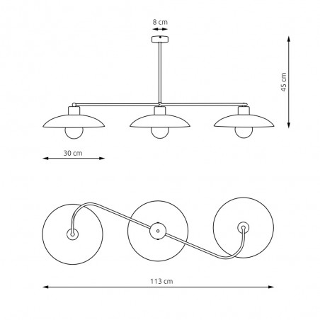 Plafón de techo Ribas Negro (3 luces)