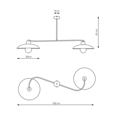 Plafón de techo Ribas Blanco (2 luces)