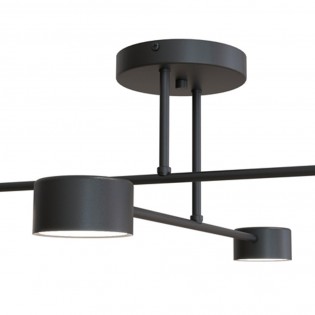 Plafón de techo Tanfa Negro (4 luces)
