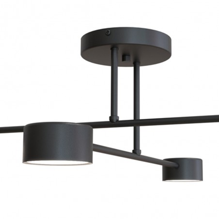 Plafón de techo Tanfa Negro (4 luces)