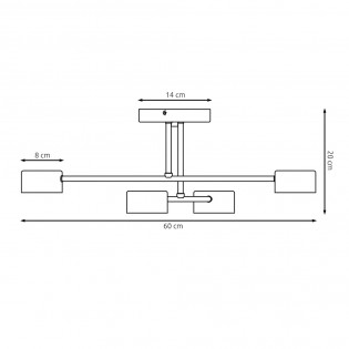 Plafón de techo Tanfa Blanco (4 luces)