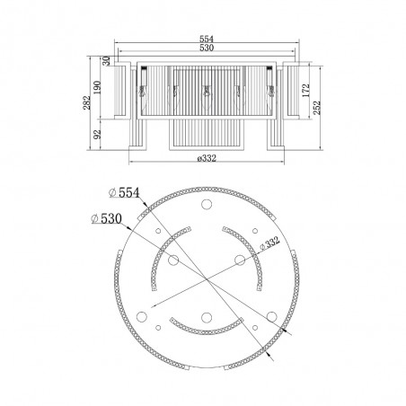 Plafón de techo Frame (6 luces)
