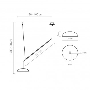 Lámpara colgante LED Absidiola Plato Móvil (2x3.5W)