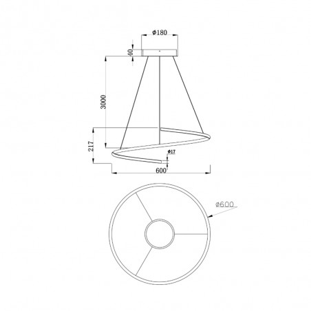 Lámpara colgante LED Curve (31W)