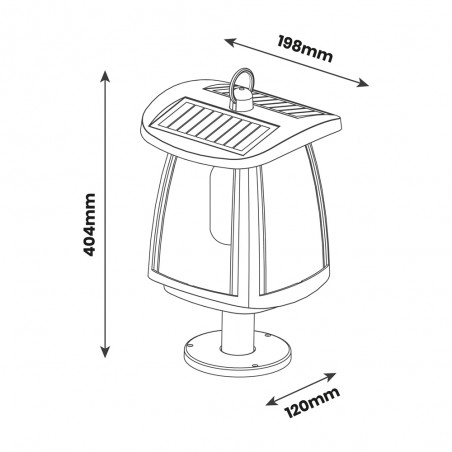 Sobremuro de exterior solar LED Zeffa (3W)
