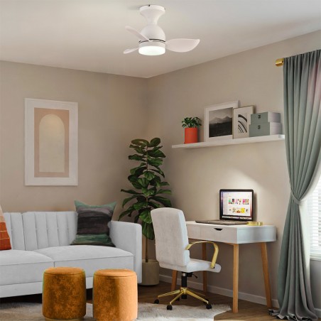 Ventilador de techo LED Fonfu Blanco CCT Dim (20W)