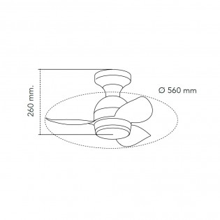 Ventilador de techo LED Fonfu Blanco+Madera CCT Dim (20W)