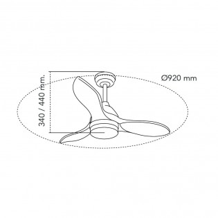 Ventilador de techo LED Tasme CCT Dim (20W)