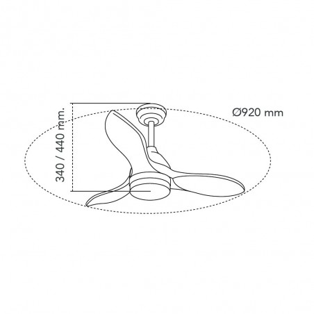 Ventilador de techo LED Tasme CCT Dim (20W)