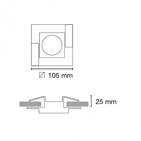 Empotrable de techo LUXOR Espejo