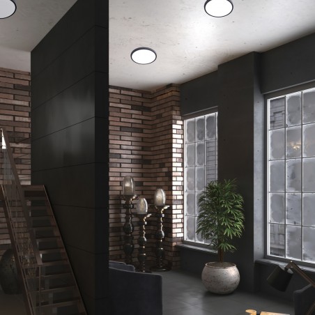 Plafón de techo LED Gein Negro CCT 3-Step Dim (18W)