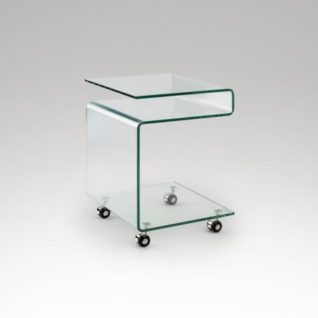 Mesa auxiliar con ruedas Glass (42x38)