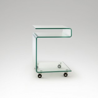 Mesa auxiliar con ruedas Glass (42x38)