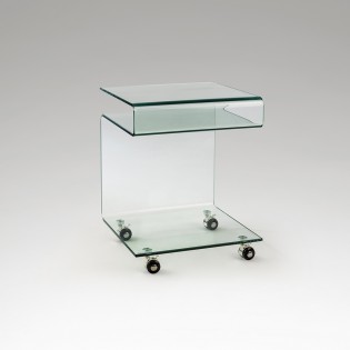 Mesa auxiliar con ruedas Glass (42x38)