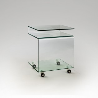Mesa auxiliar con ruedas Glass (42x38)