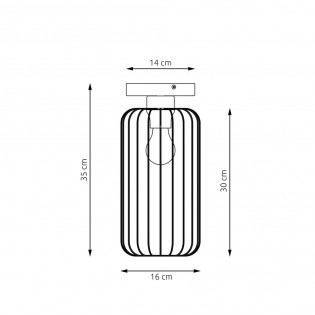 Plafón de techo Coberti Negro