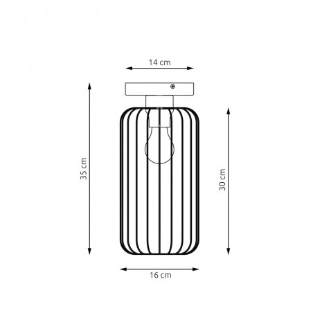 Plafón de techo Coberti Negro