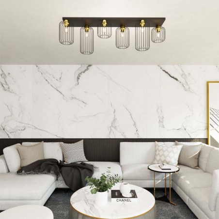 Plafón de techo Coberti Oro (6 luces)