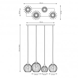 Lámpara de techo Fersan Oro (4 luces)