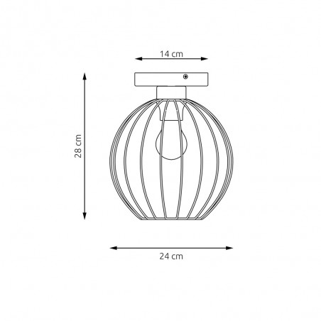 Plafón de techo Indo Negro