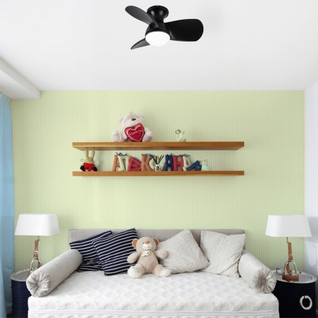 Ventilador de techo LED Mancado Negro CCT Dim (20W)