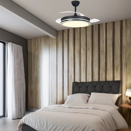 Ventilador LED aspas plegables Surpino Negro CCT Dim (45W)