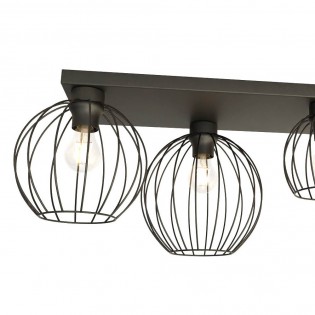 Plafón de techo Indo Negro (4 luces)