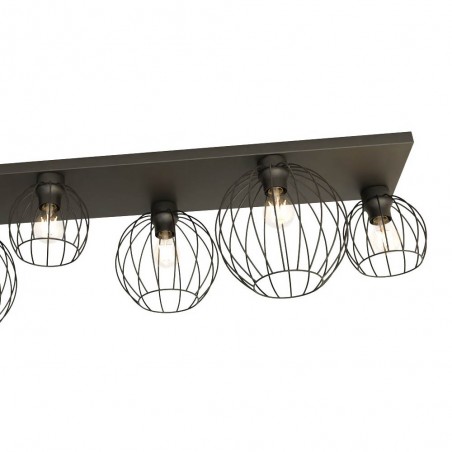 Plafón de techo Indo Negro (6 luces)