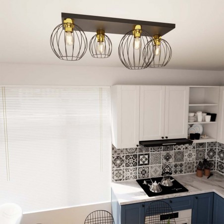 Plafón de techo Indo Oro (4 luces)