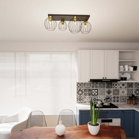 Plafón de techo Indo Oro (4 luces)